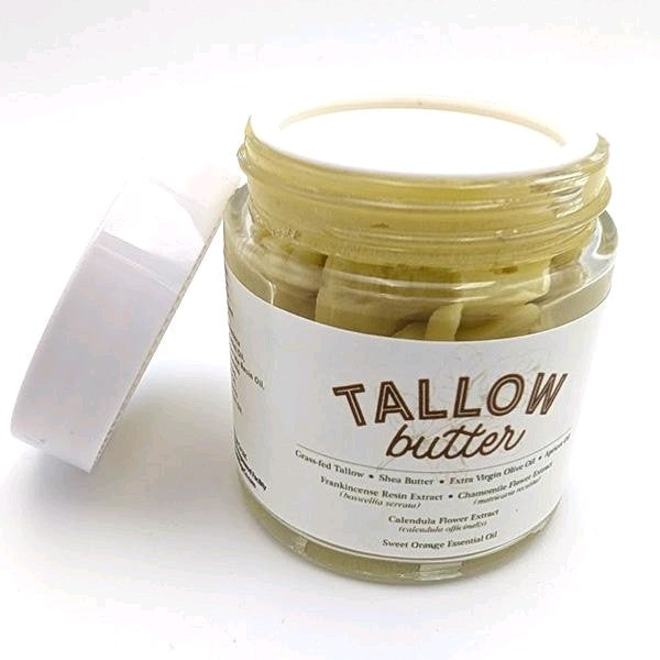 Grass-Fed Tallow Butter Deep Facial Moisturizer with Frankincense Resin Extract Oil