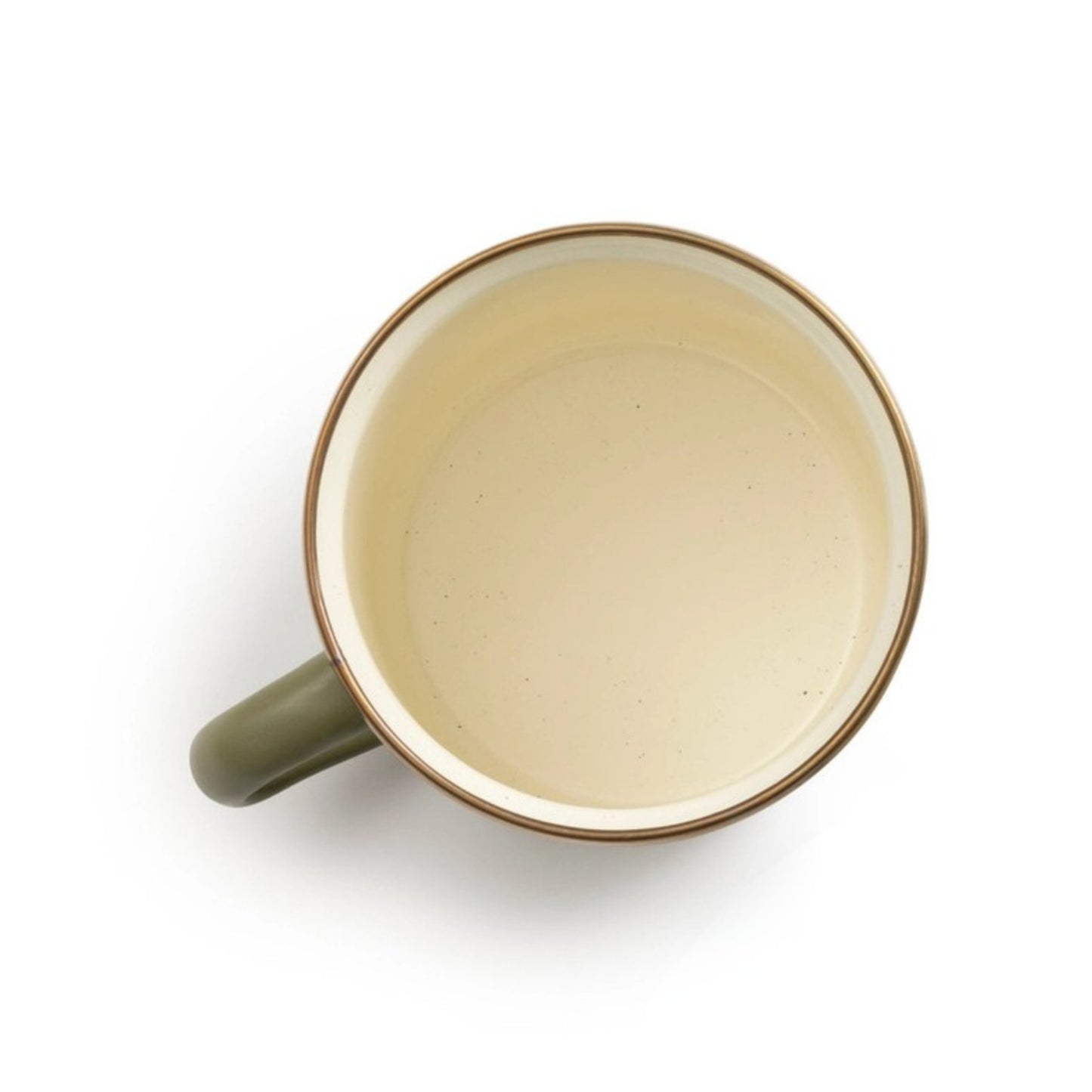 Olive Green & Gold Enamel Mug