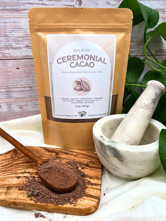 Ceremonial Cacao - 100% Pure Single-Origin Unprocessed Traditional Wellness Beverage from Piura Blanco, Peru