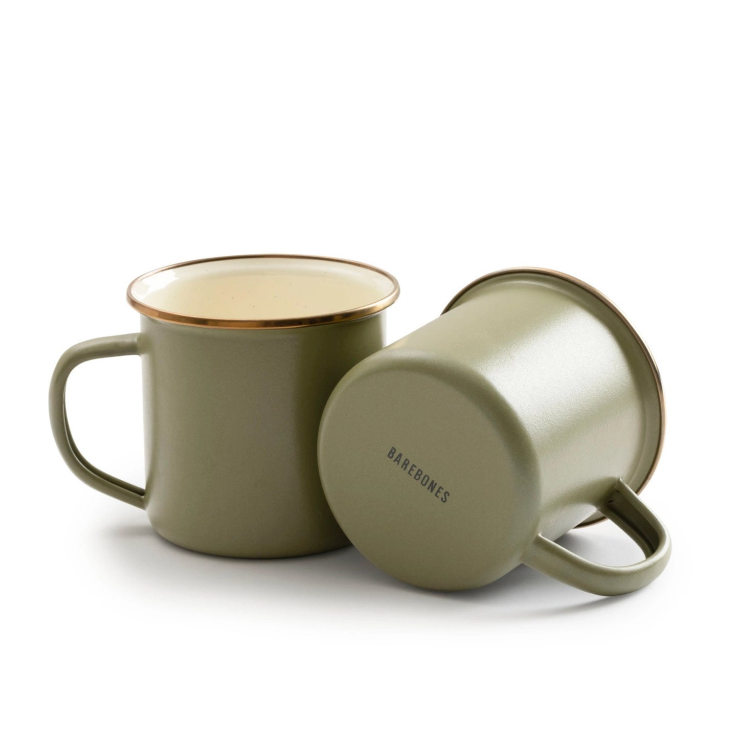 Olive Green & Gold Enamel Mug