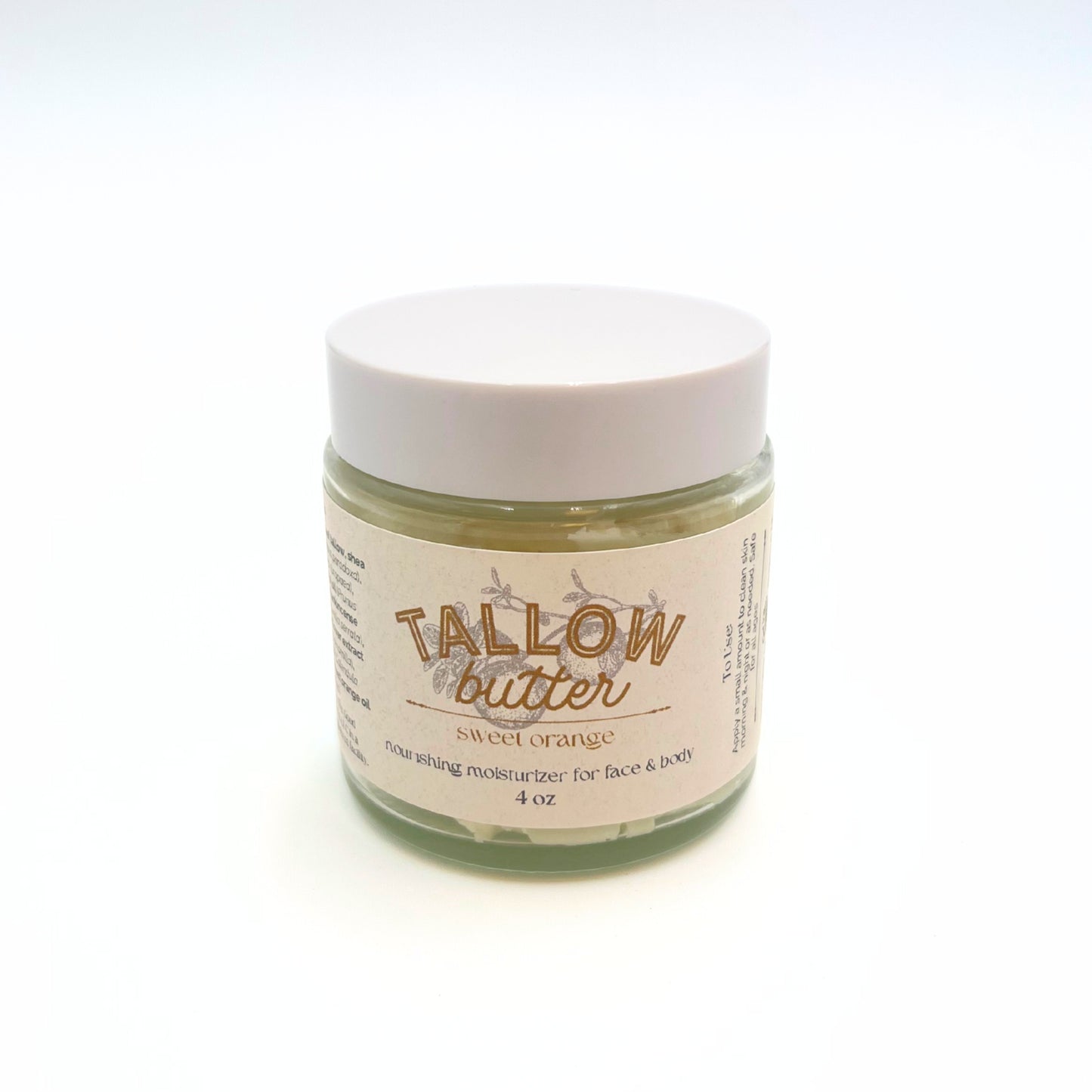 Grass-Fed Tallow Butter Deep Facial Moisturizer with Frankincense Resin Extract Oil