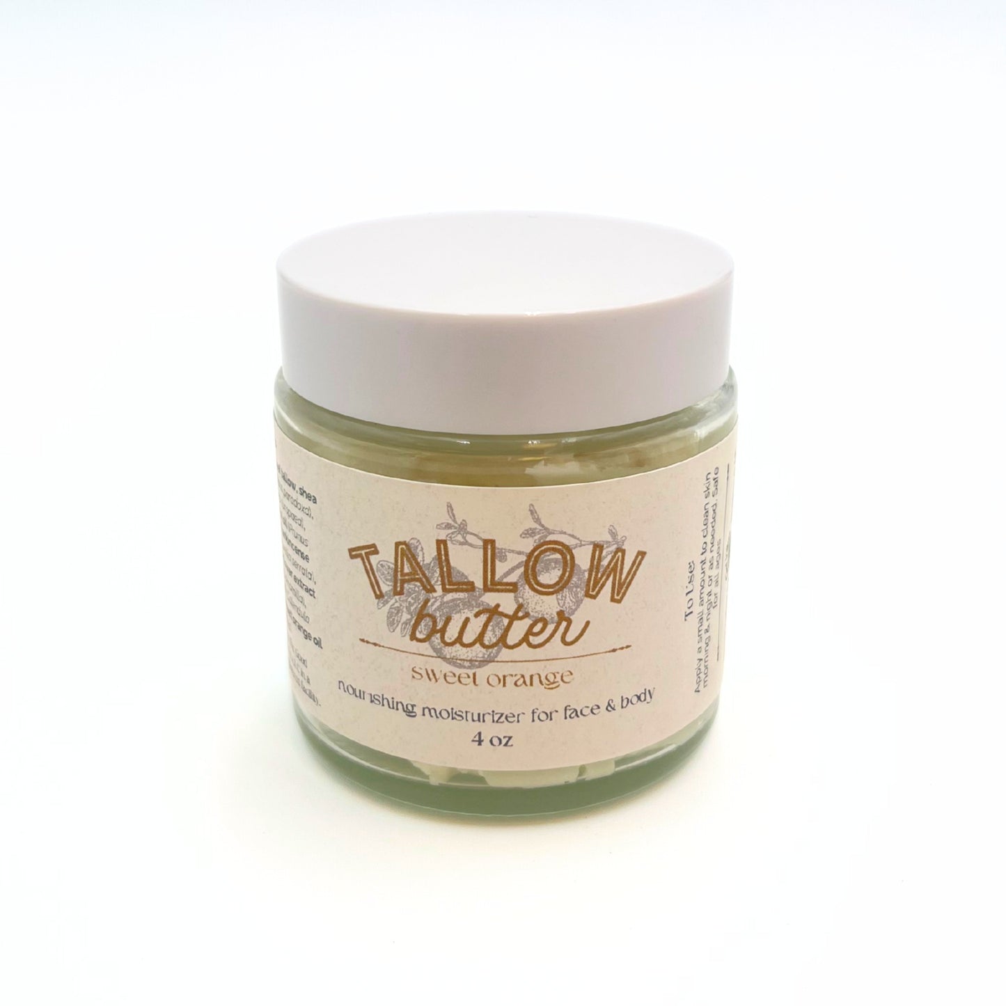 Grass-Fed Tallow Butter Deep Facial Moisturizer with Frankincense Resin Extract Oil