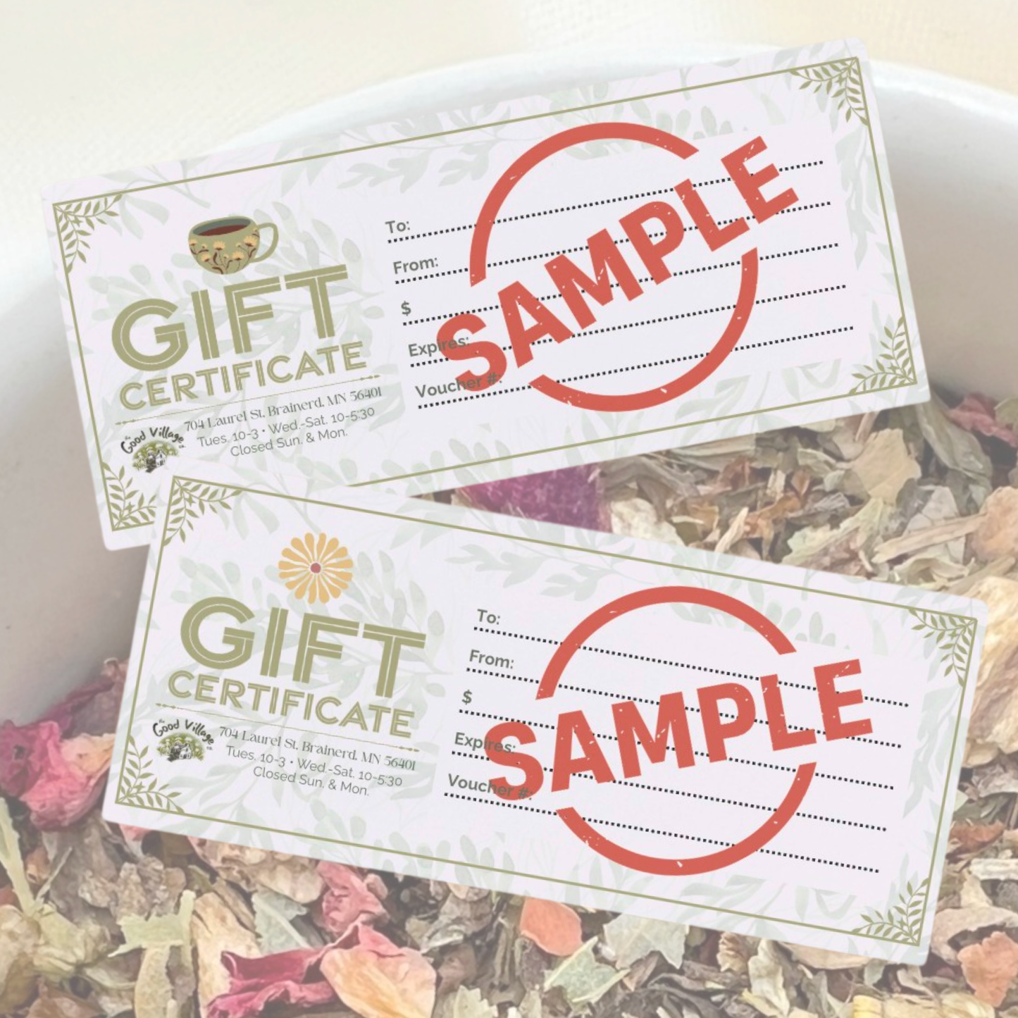 TGVCo GIFT CERTIFICATE