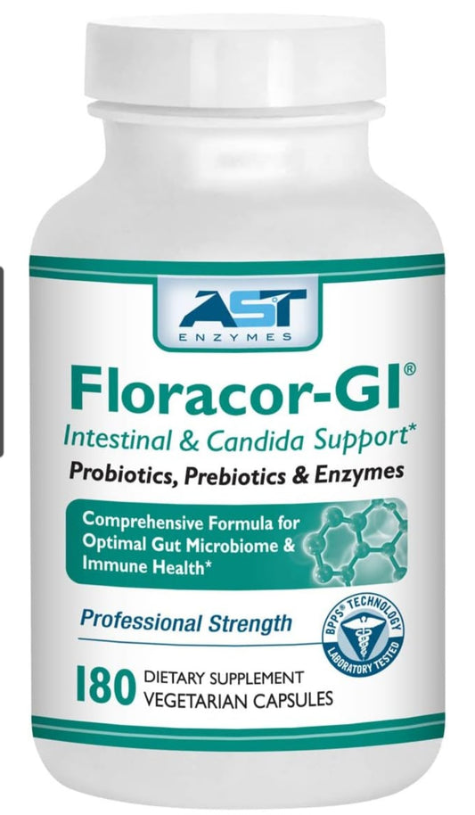 Floracor-GI: Prebiotic, Probiotic, & Digestive Enzyme (60 Capsules)