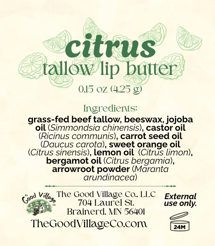 Hand-Poured Lip Butter Trio - Made with Grass-Fed Tallow Butter, Jojoba Oil, & Pure Botanicals