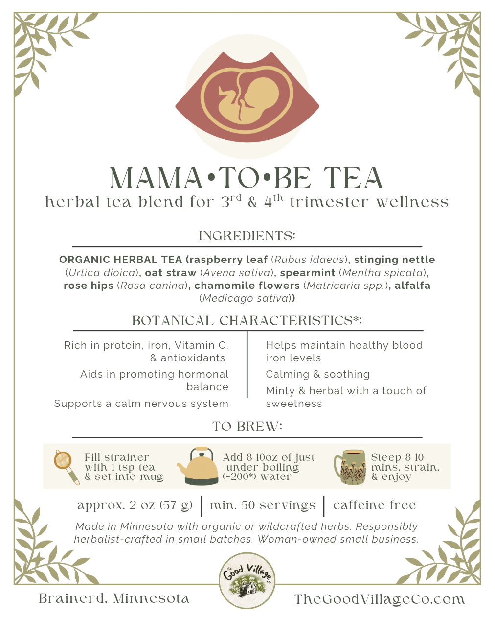 Mama-to-Be Tea | 3rd & 4th Trimester Pregnancy Support Tea