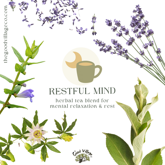 Restful Mind: Loose-Leaf Herbal Tea Blend for Nighttime Overthinkers (Caffeine-Free)