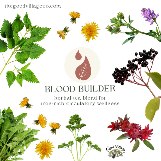 Blood Builder: Loose-Leaf Herbal Tea Blend For Iron-Rich Circulatory Wellness (Caffeine-Free)