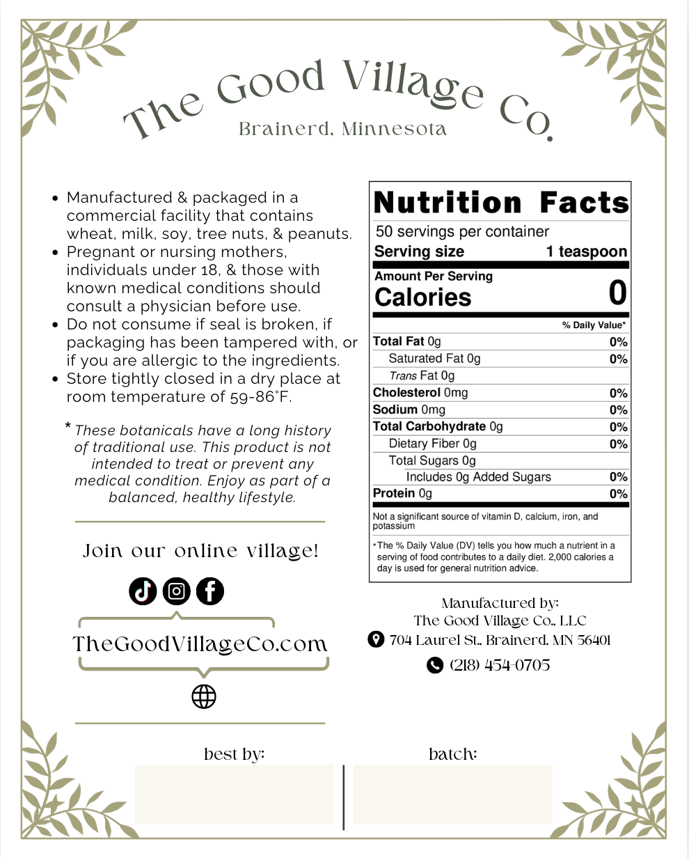 Cycle Support: Herbal Tea Blend For Women's Monthly Wellness (Caffeine-Free)