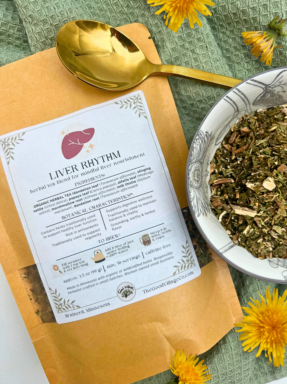 Liver Rhythm: Herbal Tea Blend For Mindful Liver Nourishment (Caffeine-Free)