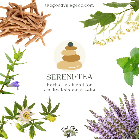 Sereni•Tea: Loose-Leaf Herbal Tea Blend for Clarity, Balance & Calm (Caffeine-Free)