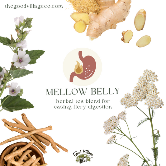 Mellow Belly: Loose-Leaf Herbal Tea Blend for Easing Fiery Digestion (Caffeine-Free)