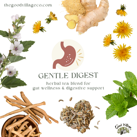 Gentle Digest: Loose-Leaf Herbal Tea Blend for Gut Wellness & Digestive Support (Ceffeine-Free)