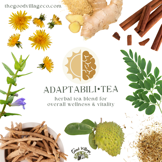 Adaptabili•Tea: Loose-Leaf Herbal Tea Blend for Resilience, Uplift, Overall Wellness & Vitality (Caffeine-Free)