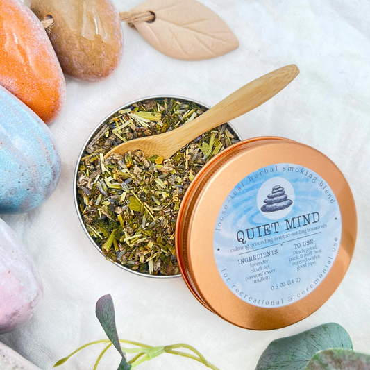 "Quiet Mind" Botanical Smoke Blend - Calming, Grounding, & Mind-Settling Herbal Mix (Tobacco- & Cannabis-Free)