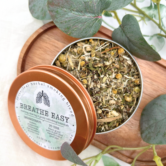"Breathe Easy" Botanical Smoke Blend - Soothing, Clearing, & Gently Refreshing Herbal Mix (Tobacco- & Cannabis-Free)
