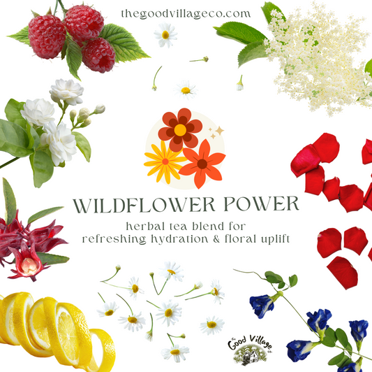 Wildflower Power: Loose-Leaf Herbal Tea Blend for Refreshing Hydration & Floral Uplift (Caffeine-Free)