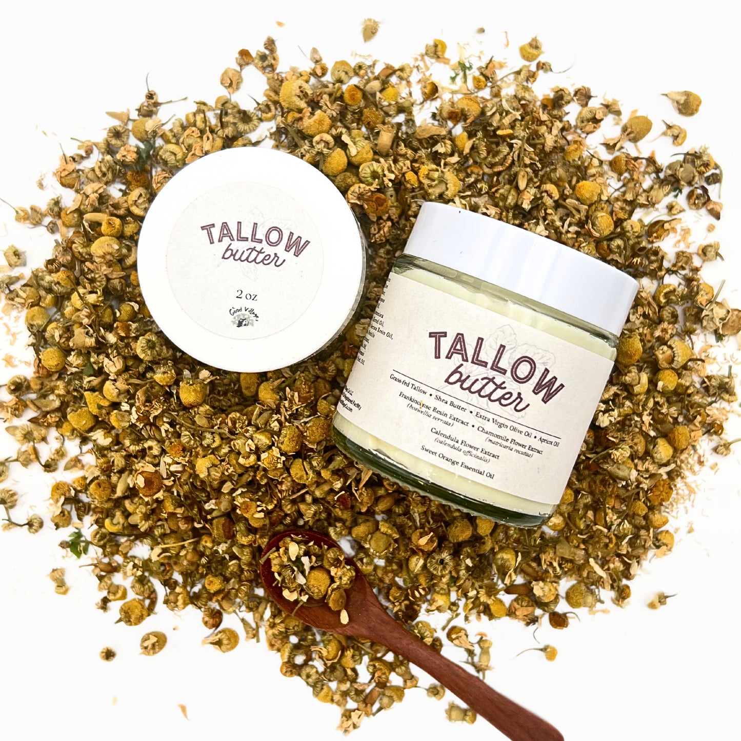 Grass-Fed Tallow Butter Deep Facial Moisturizer with Frankincense Resin Extract Oil