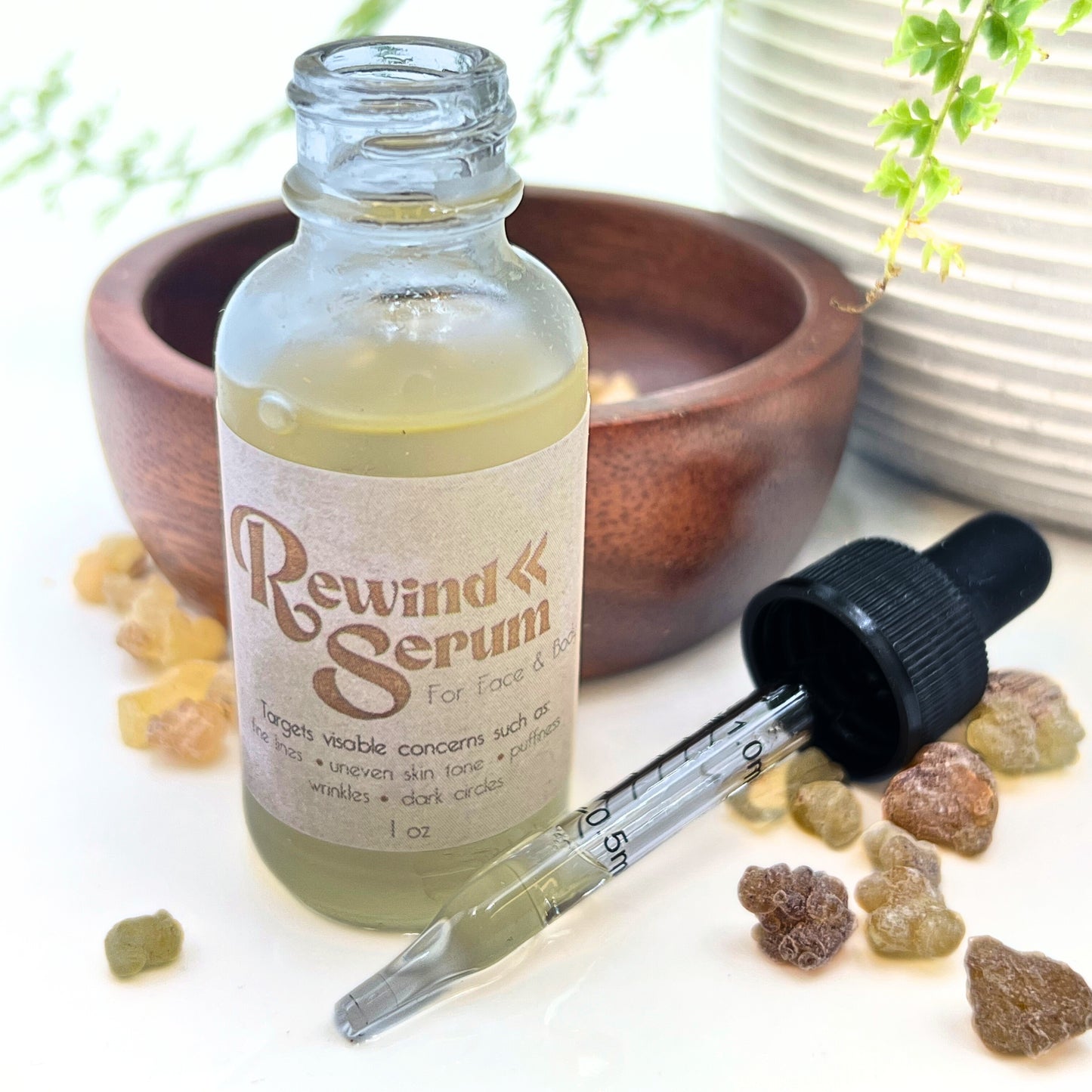 Rewind Serum: Ancient Skincare Secrets Serum with Frankincense Essential Oil, Apricot Kernel Oil, & Castor Oil