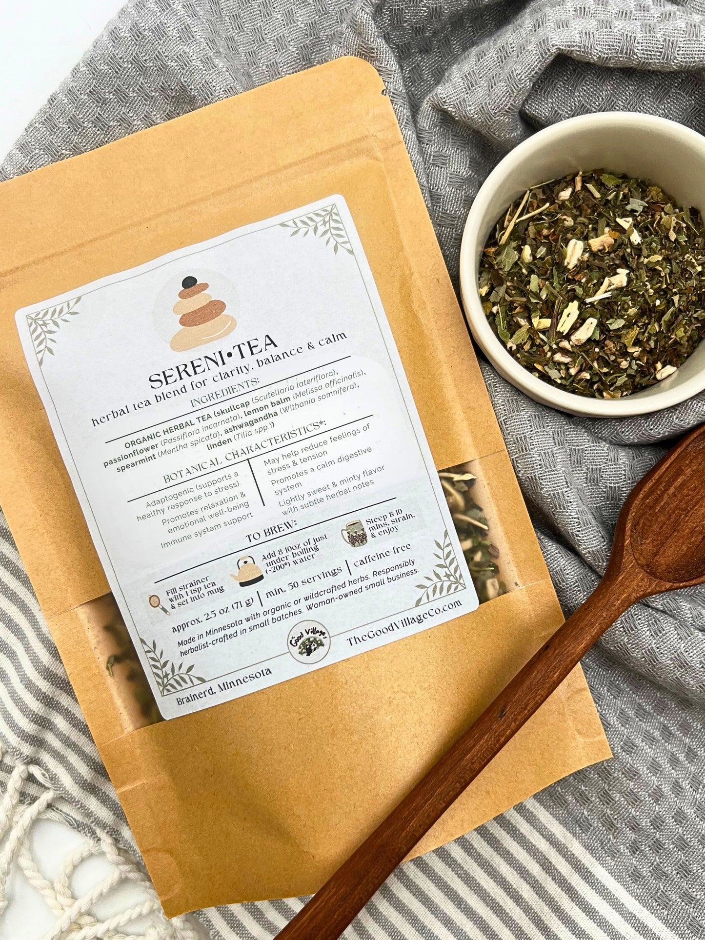 Sereni•Tea - Herbal Tea Blend for Clarity, Balance & Calm (Caffeine-Free)