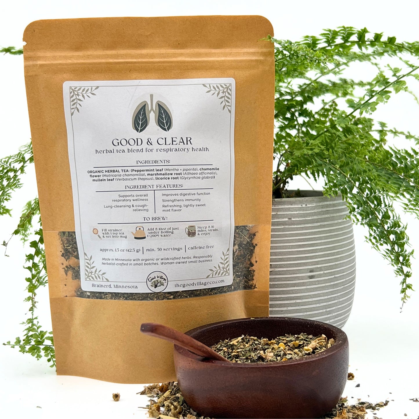 Good & Clear: Herbal Tea Blend for Respiratory Support & Immunity (Caffeine-Free)