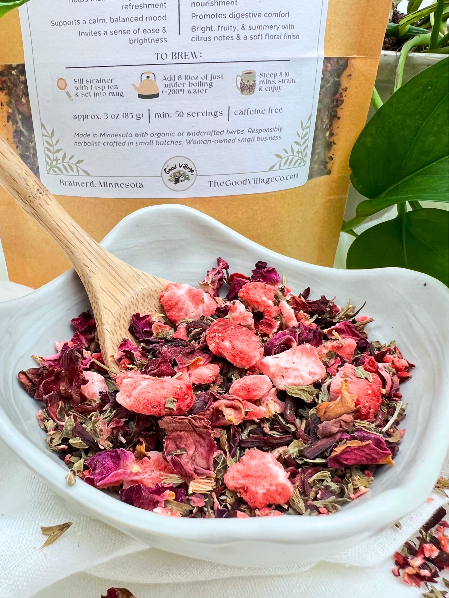 Strawberry Fields: Herbal Tea Blend for Seasonal Refreshment & Wellness (Caffeine-Free)