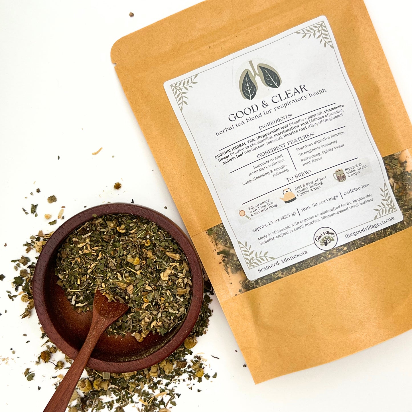 Good & Clear: Herbal Tea Blend for Respiratory Support & Immunity (Caffeine-Free)