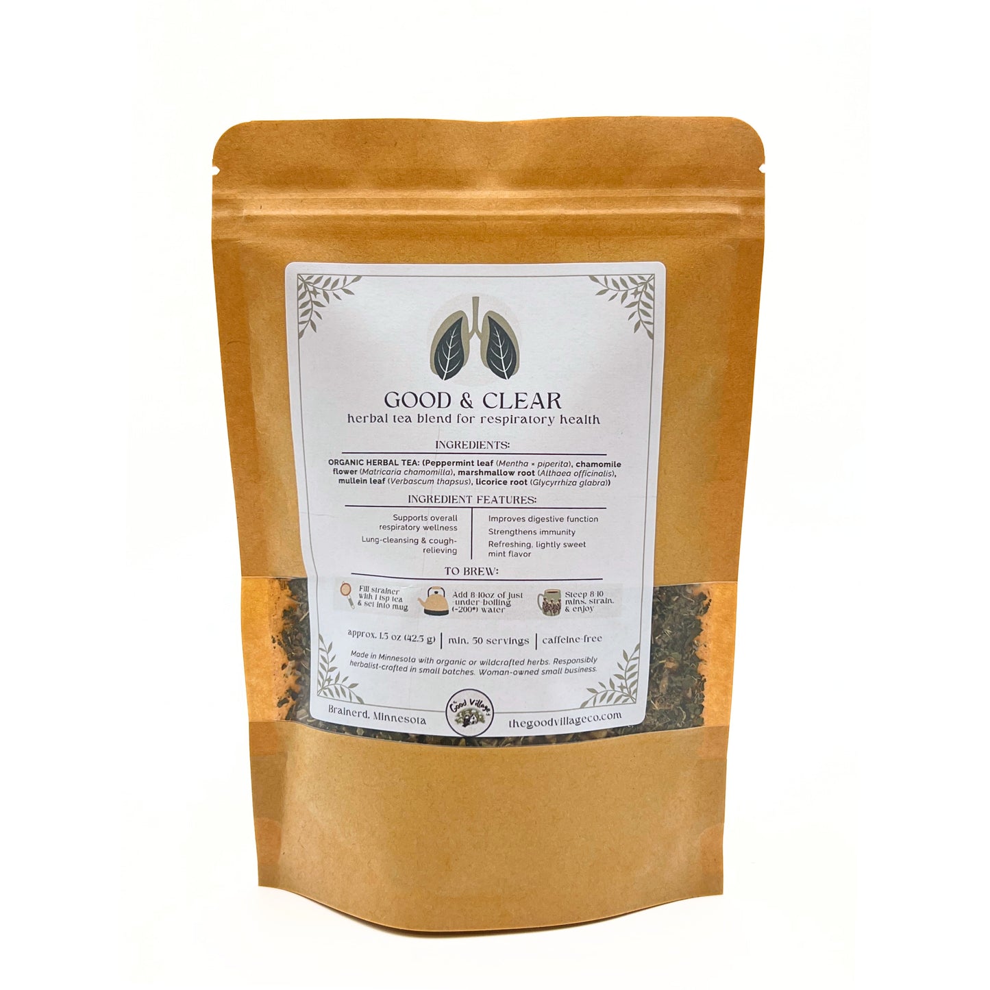 Good & Clear: Herbal Tea Blend for Respiratory Support & Immunity (Caffeine-Free)