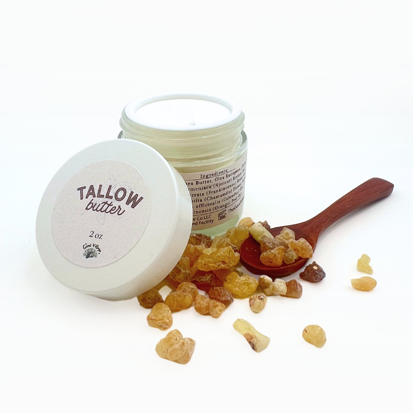 Grass-Fed Tallow Butter Facial Moisturizer with Frankincense Resin Extract Oil