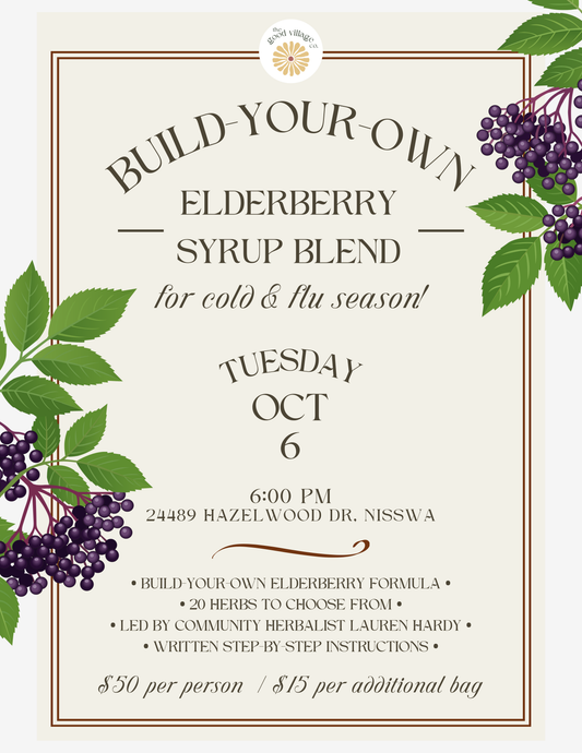 October 6 Elderberry Syrup Workshop