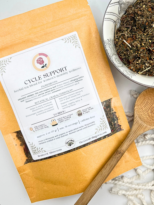 Cycle Support: Herbal Tea Blend For Women's Monthly Wellness (Caffeine-Free)