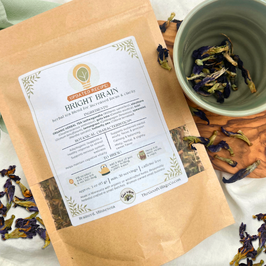 Bright Brain: Herbal Tea Blend for Increased Focus & Clarity (Caffeine-Free)