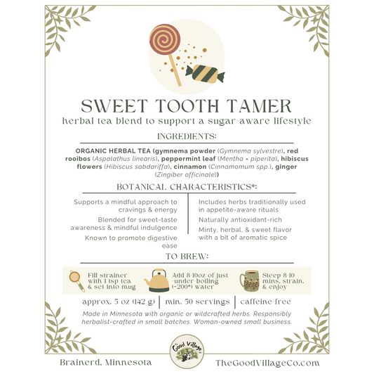 Sweet Tooth Tamer: Herbal Tea Blend to Support a Sugar-Aware Lifestyle (Caffeine-Free)