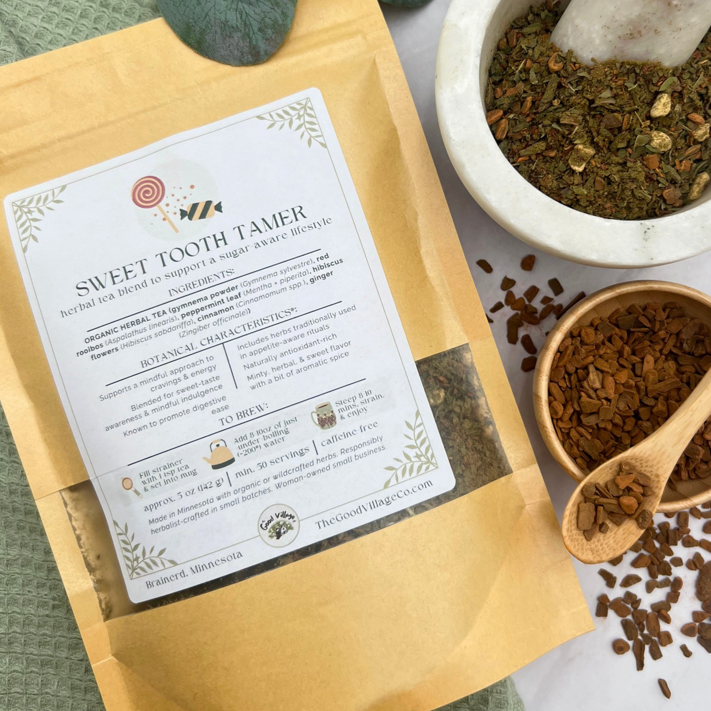 Sweet Tooth Tamer: Loose-Leaf Herbal Tea Blend to Support a Sugar-Aware Lifestyle (Caffeine-Free)