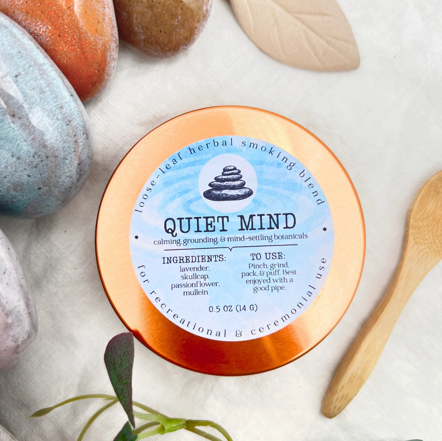 "Quiet Mind" Botanical Smoke Blend - Calming, Grounding, & Mind-Settling Herbal Mix (Tobacco- & Cannabis-Free)