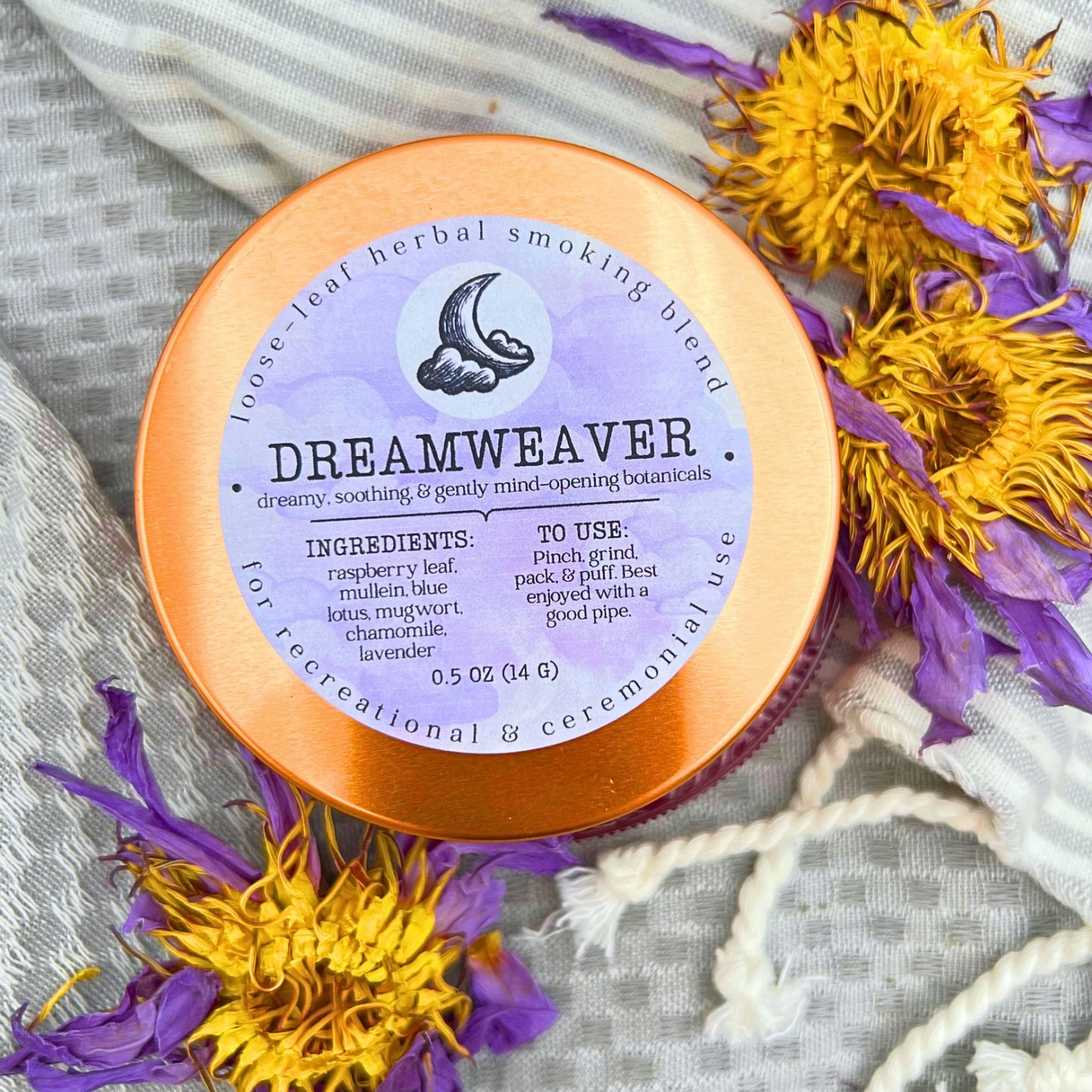 "Dreamweaver" Botanical Smoke Blend - Dreamy, Soothing, & Gently Mind-Opening Herbal Mix (Tobacco- & Cannabis-Free)