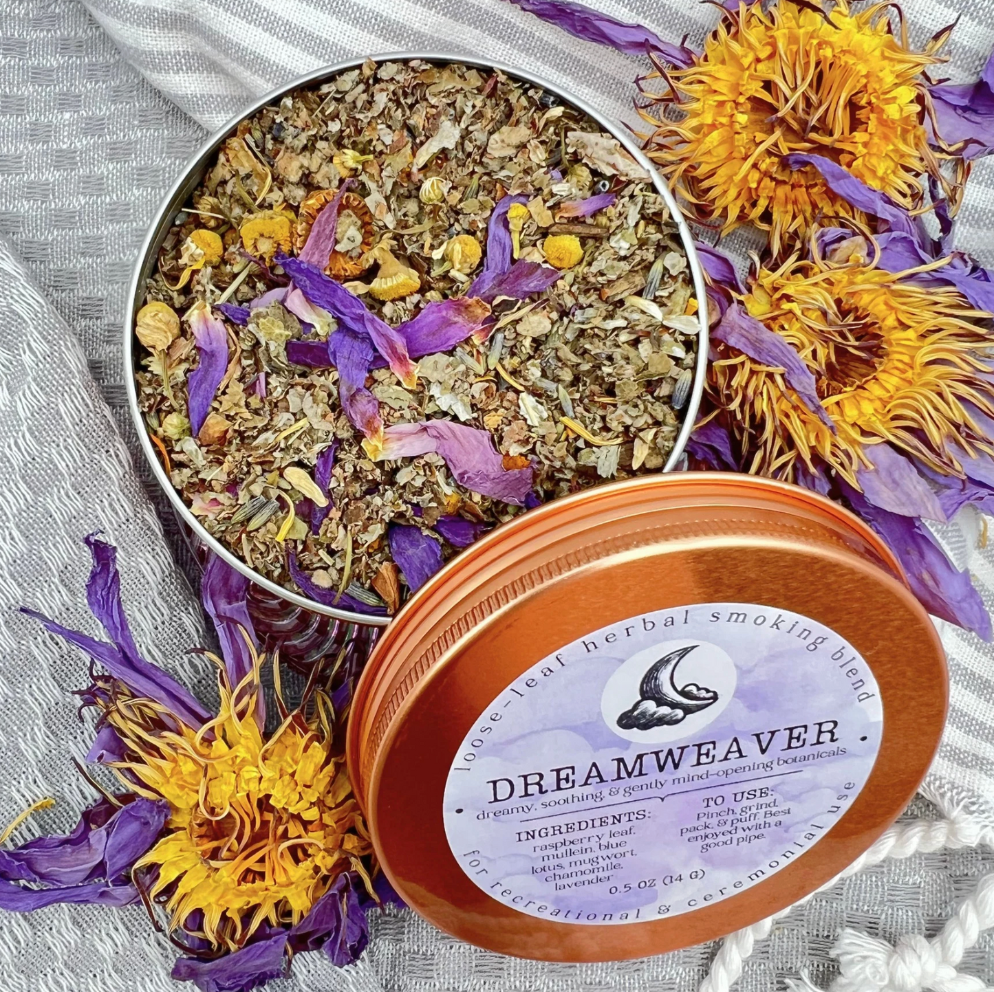 "Dreamweaver" Botanical Smoke Blend - Dreamy, Soothing, & Gently Mind-Opening Herbal Mix (Tobacco- & Cannabis-Free)