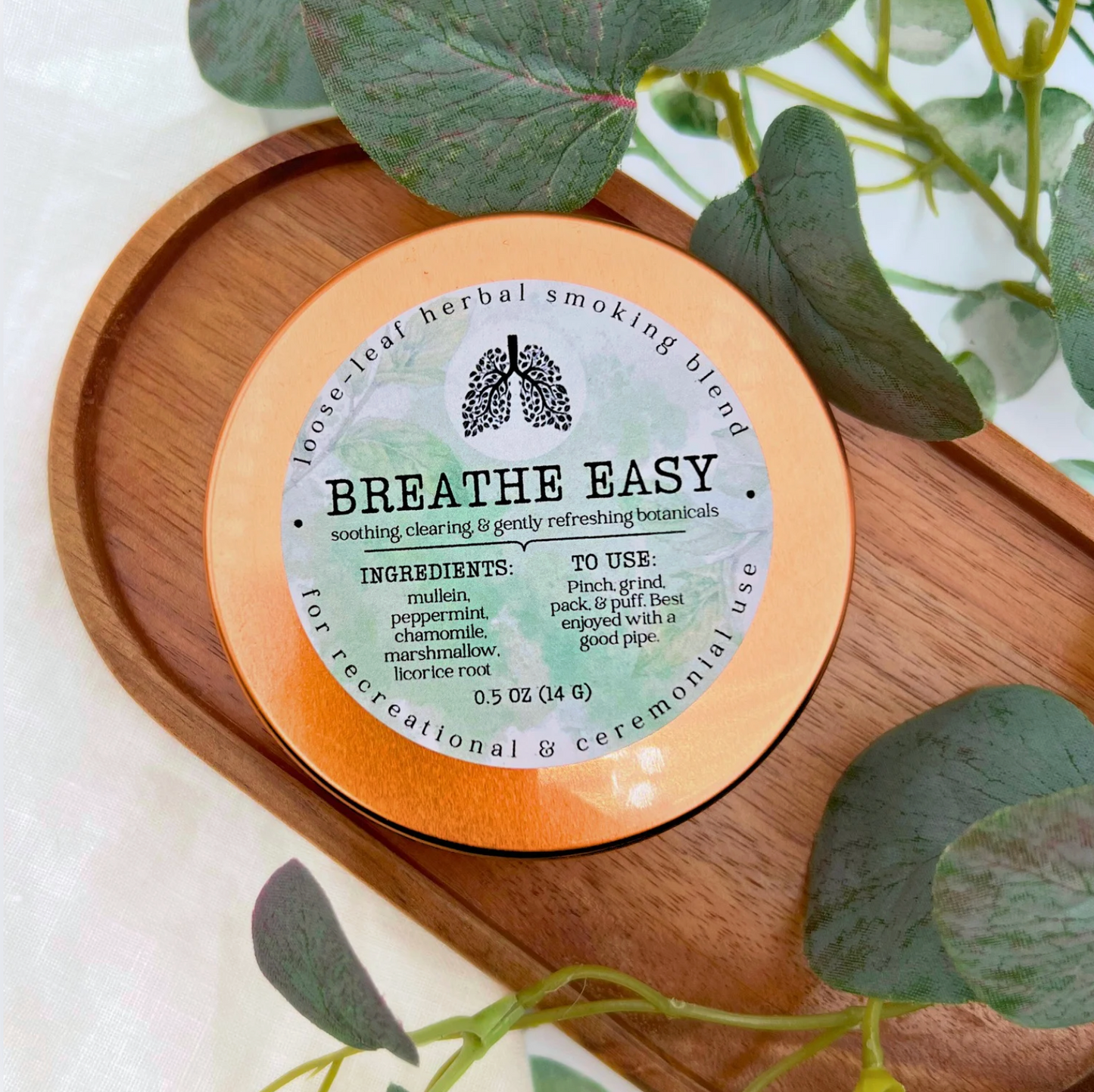 "Breathe Easy" Botanical Smoke Blend - Soothing, Clearing, & Gently Refreshing Herbal Mix (Tobacco- & Cannabis-Free)