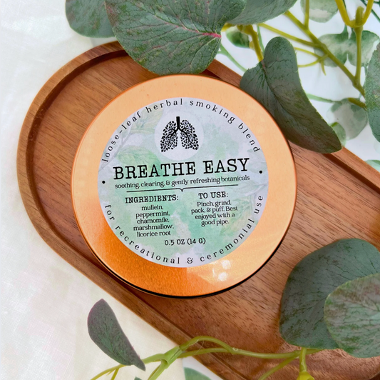 "Breathe Easy" Botanical Smoke Blend - Soothing, Clearing, & Gently Refreshing Herbal Mix (Tobacco- & Cannabis-Free)