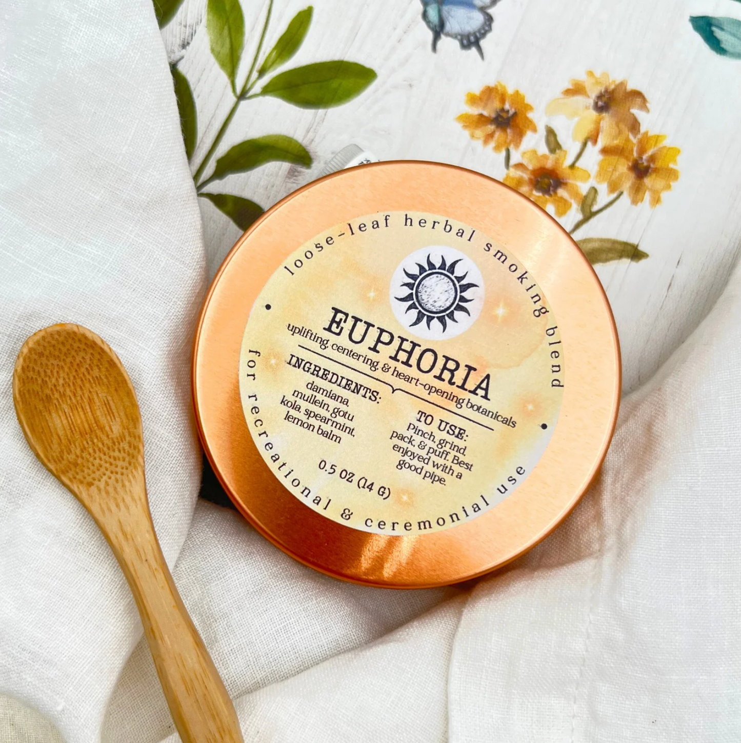 "Euphoria" Botanical Smoke Blend - Uplifting, Centering, & Heart-Opening Herbal Mix (Tobacco- & Cannabis-Free)