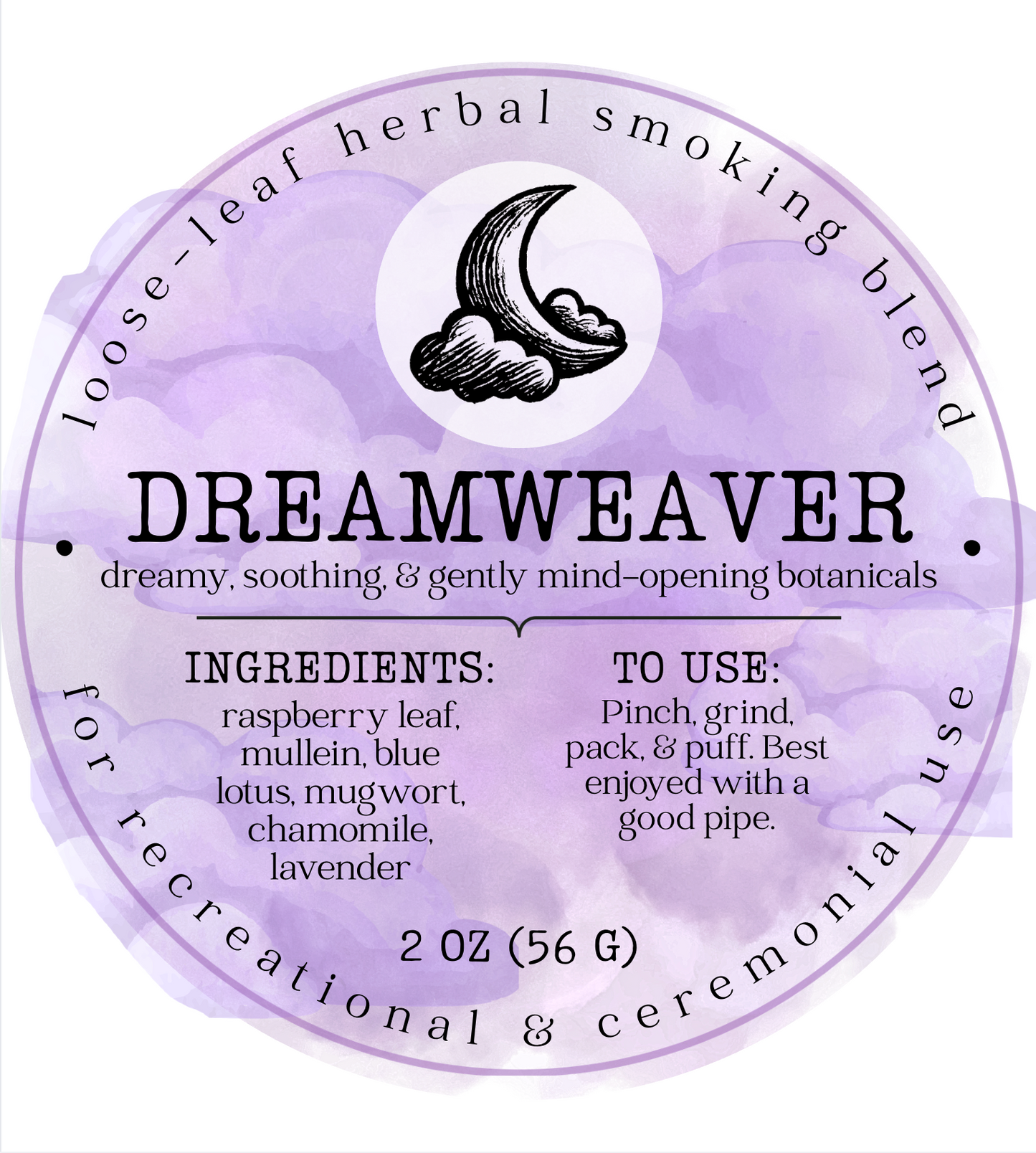 "Dreamweaver" Botanical Smoke Blend - Dreamy, Soothing, & Gently Mind-Opening Herbal Mix (Tobacco- & Cannabis-Free)