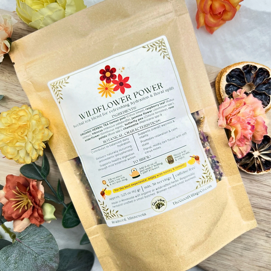 Wildflower Power: Loose-Leaf Herbal Tea Blend for Refreshing Hydration & Floral Uplift (Caffeine-Free)